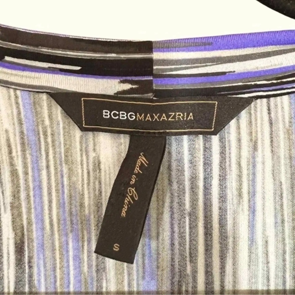 BCBG Max Azria Dress Womens Sz S A Line Wrap Long Sleeve Abstract Formal Party - Picture 5 of 6